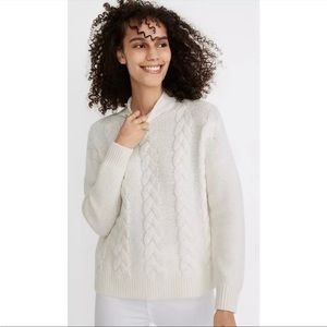 Madewell Grenville Cableknit Mockneck Sweater